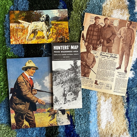 Vintage Hunting set! Magazine clippings and vintage map ART - Picture 1 of 5